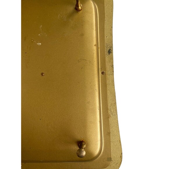 Mid Century Enamel on Brass Carved Footed Tray Dish Bowl Isreal fish wine grapes - Picture 15 of 16